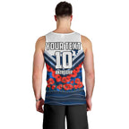 Personalised Geelong Cats ANZAC Men Tank Top Military Remembrance Australian Football Mascot Camouflage