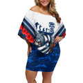 Personalised Geelong Cats ANZAC Off Shoulder Short Dress Military Remembrance Australian Football Mascot Camouflage
