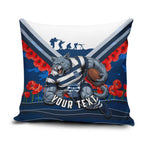 Personalised Geelong Cats ANZAC Pillow Cover Military Remembrance Australian Football Mascot Camouflage