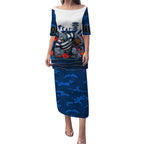 Personalised Geelong Cats ANZAC Puletasi Military Remembrance Australian Football Mascot Camouflage