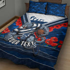 Personalised Geelong Cats ANZAC Quilt Bed Set Military Remembrance Australian Football Mascot Camouflage