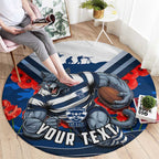Personalised Geelong Cats ANZAC Round Carpet Military Remembrance Australian Football Mascot Camouflage