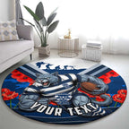 Personalised Geelong Cats ANZAC Round Carpet Military Remembrance Australian Football Mascot Camouflage