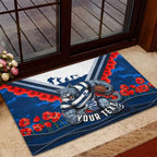 Personalised Geelong Cats ANZAC Rubber Doormat Military Remembrance Australian Football Mascot Camouflage