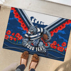 Personalised Geelong Cats ANZAC Rubber Doormat Military Remembrance Australian Football Mascot Camouflage