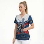 Personalised Geelong Cats ANZAC Scrub Top Military Remembrance Australian Football Mascot Camouflage