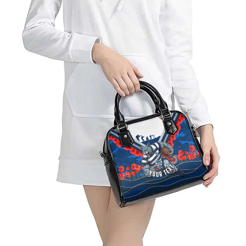 Personalised Geelong Cats ANZAC Shoulder Handbag Military Remembrance Australian Football Mascot Camouflage