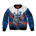 Personalised Geelong Cats ANZAC Sleeve Zip Bomber Jacket Military Remembrance Australian Football Mascot Camouflage
