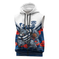 Personalised Geelong Cats ANZAC Sleeveless Zip Hoodie Military Remembrance Australian Football Mascot Camouflage