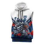 Personalised Geelong Cats ANZAC Sleeveless Zip Hoodie Military Remembrance Australian Football Mascot Camouflage