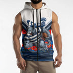 Personalised Geelong Cats ANZAC Sleeveless Zip Hoodie Military Remembrance Australian Football Mascot Camouflage