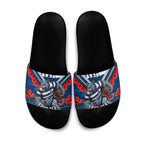 Personalised Geelong Cats ANZAC Slide Sandals Military Remembrance Australian Football Mascot Camouflage