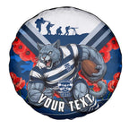 Personalised Geelong Cats ANZAC Spare Tire Cover Military Remembrance Australian Football Mascot Camouflage