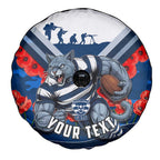 Personalised Geelong Cats ANZAC Spare Tire Cover Military Remembrance Australian Football Mascot Camouflage