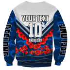 Personalised Geelong Cats ANZAC Sweatshirt Military Remembrance Australian Football Mascot Camouflage
