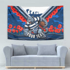 Personalised Geelong Cats ANZAC Tapestry Military Remembrance Australian Football Mascot Camouflage