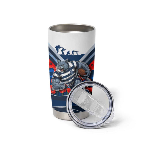 Personalised Geelong Cats ANZAC Tumbler Cup Military Remembrance Australian Football Mascot Camouflage