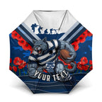 Personalised Geelong Cats ANZAC Umbrella Military Remembrance Australian Football Mascot Camouflage