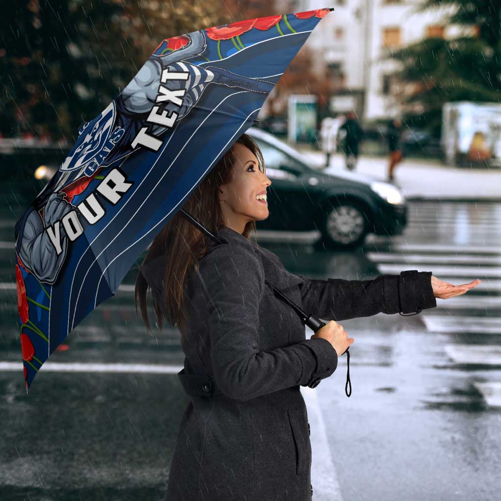 Personalised Geelong Cats ANZAC Umbrella Military Remembrance Australian Football Mascot Camouflage