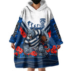 Personalised Geelong Cats ANZAC Wearable Blanket Hoodie Military Remembrance Australian Football Mascot Camouflage