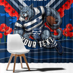 Personalised Geelong Cats ANZAC Window Curtain Military Remembrance Australian Football Mascot Camouflage