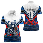 Personalised Geelong Cats ANZAC Women Polo Shirt Military Remembrance Australian Football Mascot Camouflage
