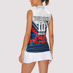 Personalised Geelong Cats ANZAC Women Sleeveless Polo Shirt Military Remembrance Australian Football Mascot Camouflage
