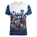 Personalised Geelong Cats ANZAC Women V-Neck T-Shirt Military Remembrance Australian Football Mascot Camouflage