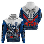 Personalised Geelong Cats ANZAC Zip Hoodie Military Remembrance Australian Football Mascot Camouflage