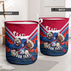 Personalised Western Bulldogs ANZAC Laundry Basket Military Remembrance Australian Football Mascot Camouflage