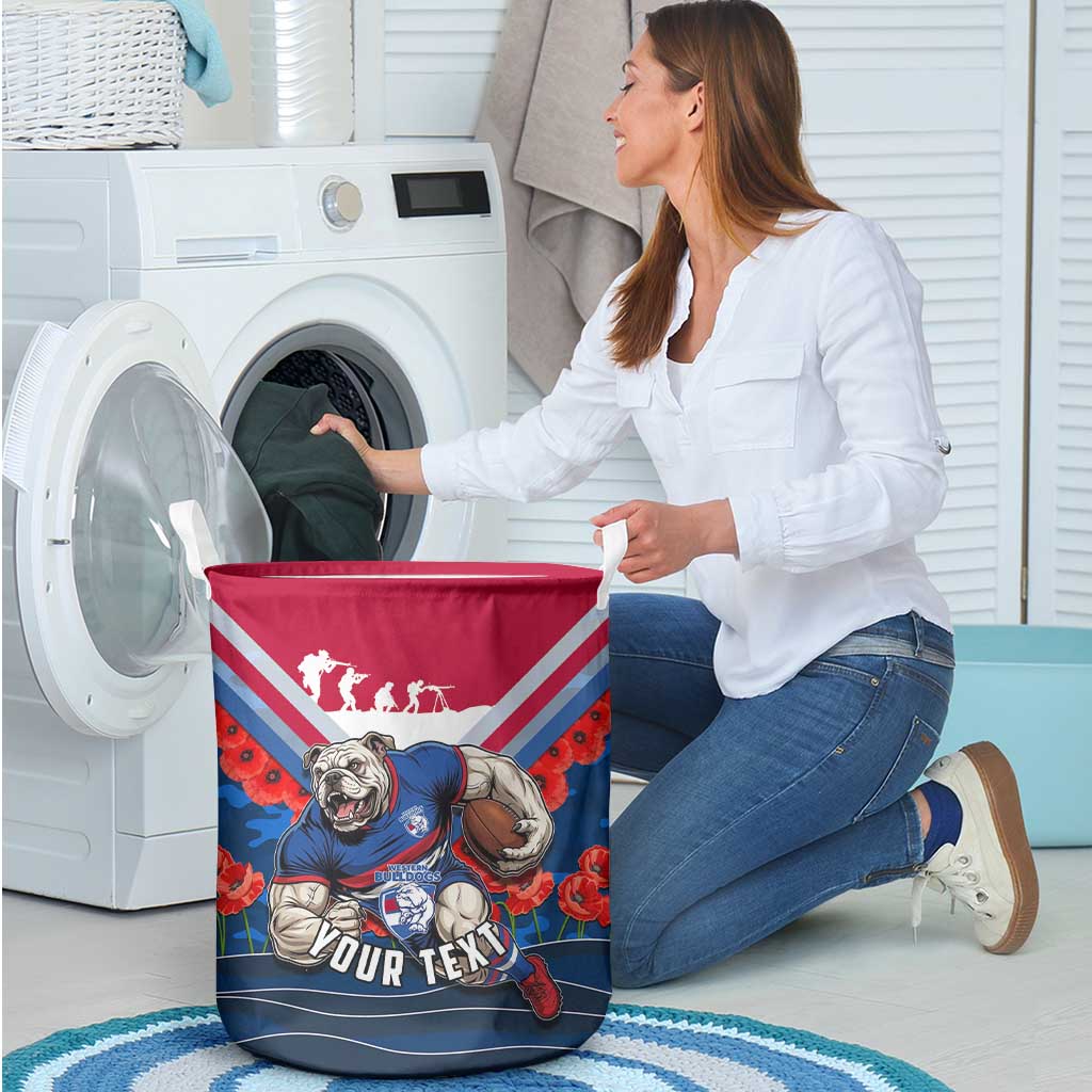 Personalised Western Bulldogs ANZAC Laundry Basket Military Remembrance Australian Football Mascot Camouflage
