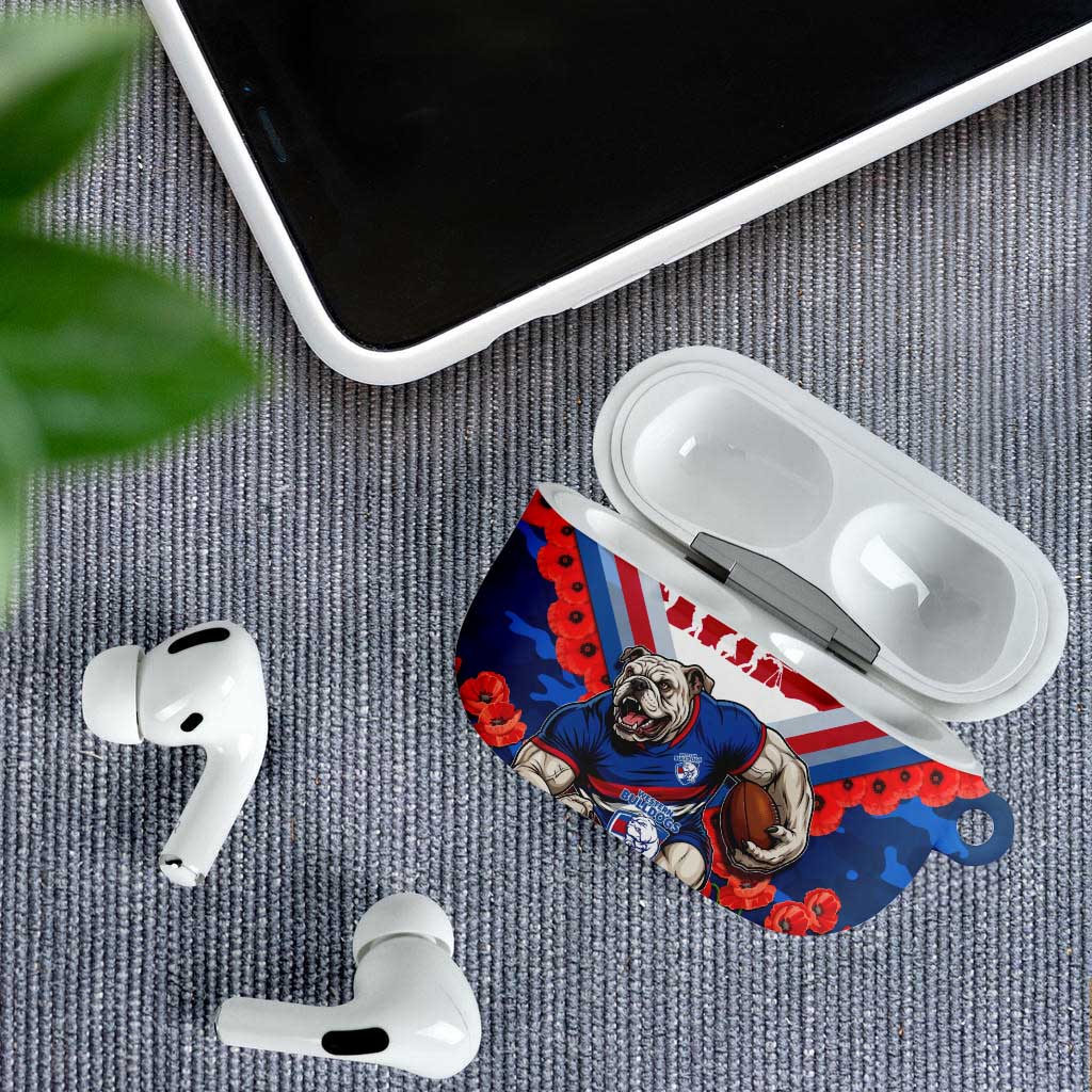Personalised Western Bulldogs ANZAC AirPods Case Military Remembrance Australian Football Mascot Camouflage