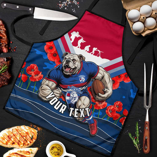 Personalised Western Bulldogs ANZAC Apron Military Remembrance Australian Football Mascot Camouflage