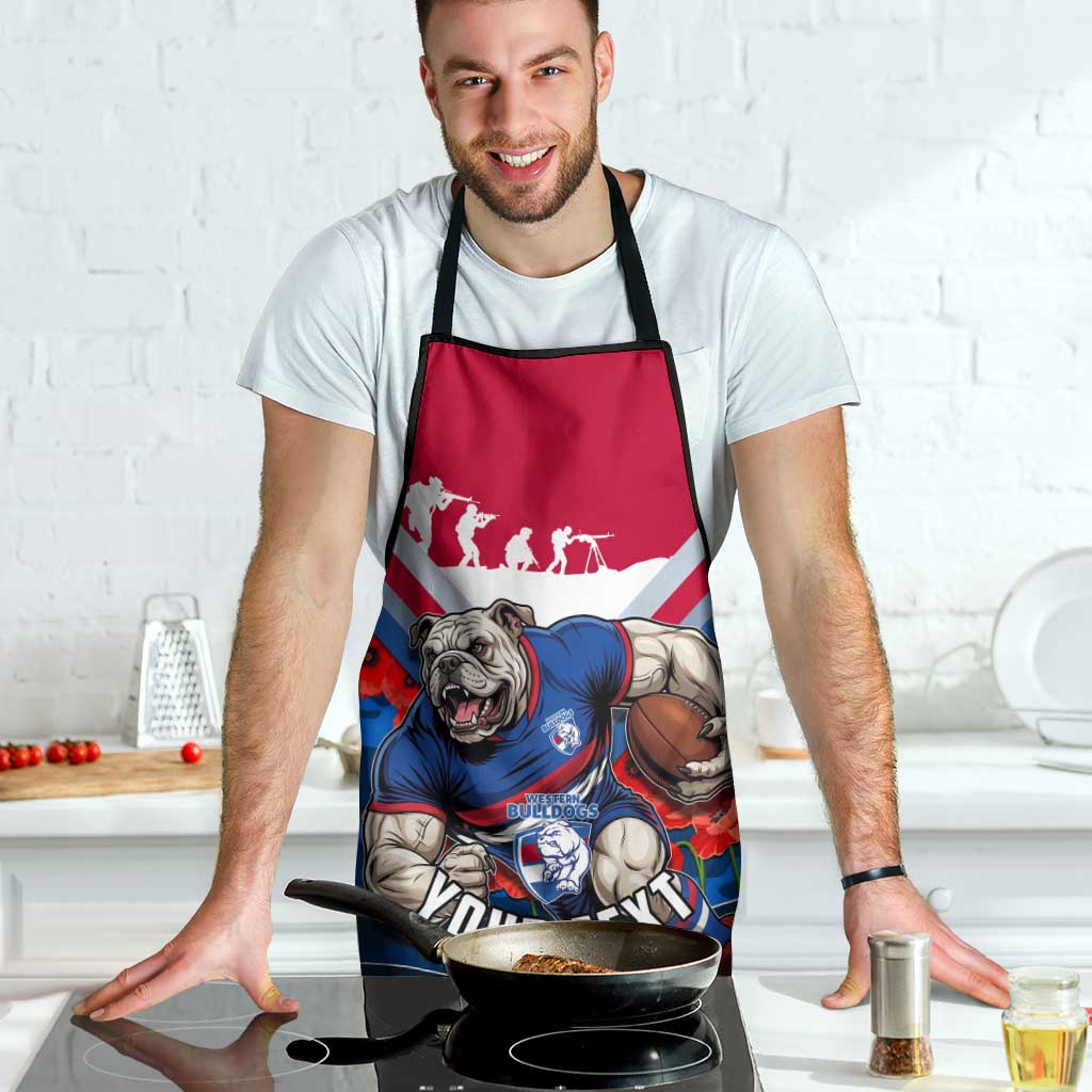 Personalised Western Bulldogs ANZAC Apron Military Remembrance Australian Football Mascot Camouflage