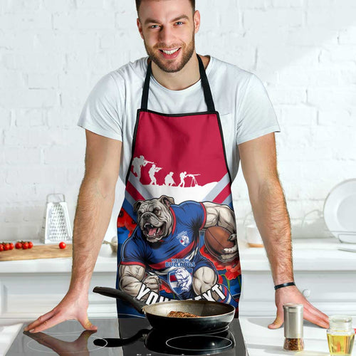Personalised Western Bulldogs ANZAC Apron Military Remembrance Australian Football Mascot Camouflage