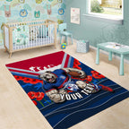 Personalised Western Bulldogs ANZAC Area Rug Military Remembrance Australian Football Mascot Camouflage