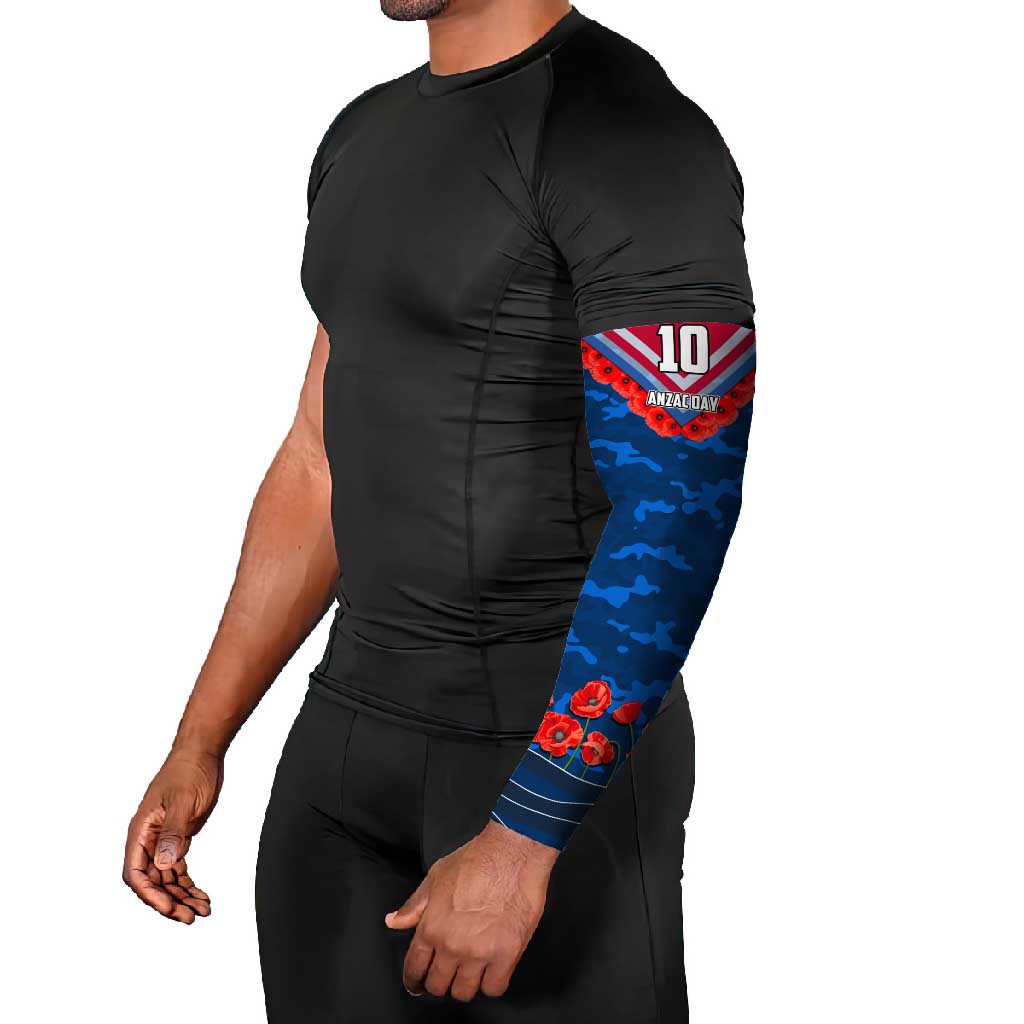 Personalised Western Bulldogs ANZAC Arm Sleeves Military Remembrance Australian Football Mascot Camouflage