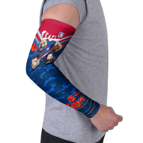 Personalised Western Bulldogs ANZAC Arm Sleeves Military Remembrance Australian Football Mascot Camouflage