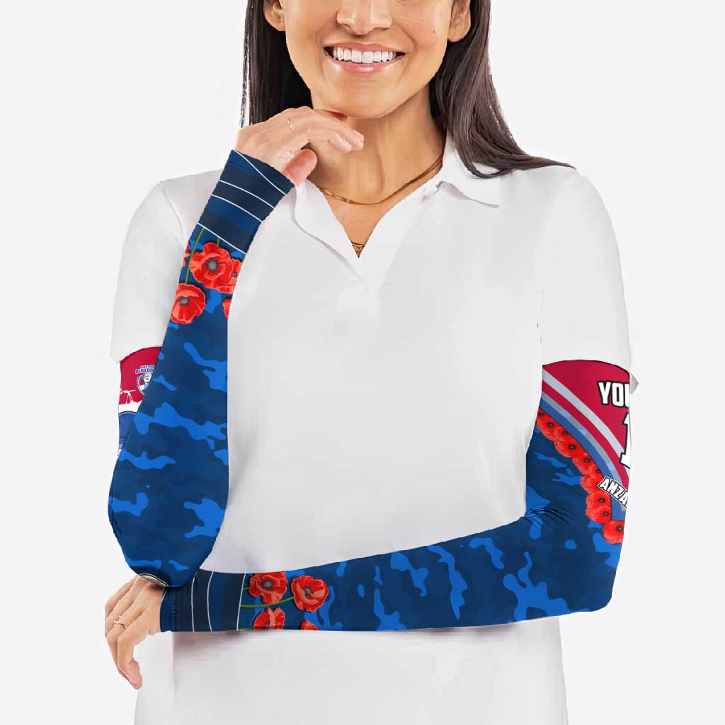 Personalised Western Bulldogs ANZAC Arm Sleeves Military Remembrance Australian Football Mascot Camouflage