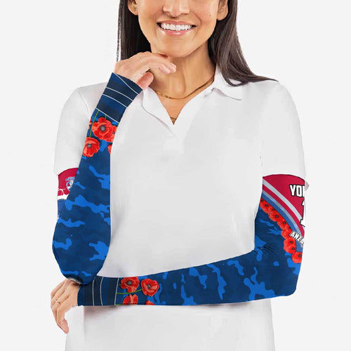 Personalised Western Bulldogs ANZAC Arm Sleeves Military Remembrance Australian Football Mascot Camouflage