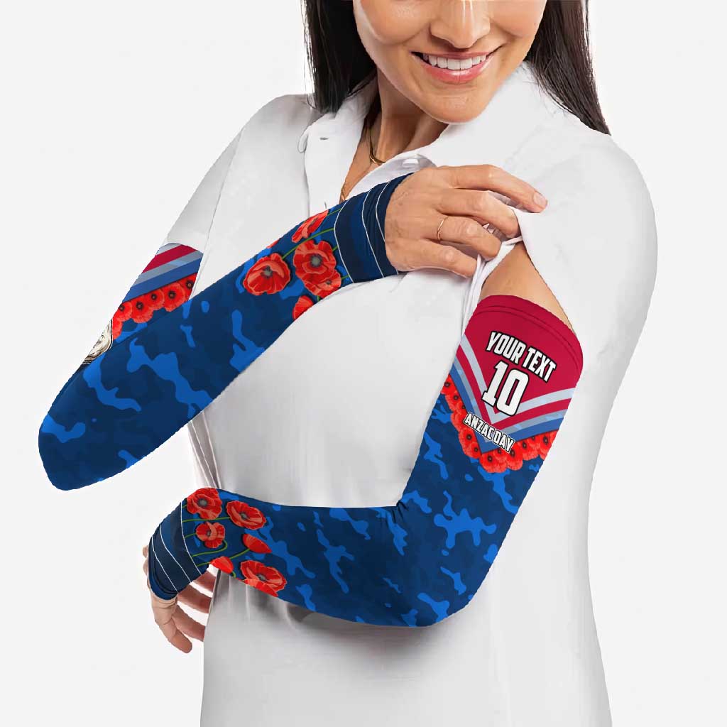 Personalised Western Bulldogs ANZAC Arm Sleeves Military Remembrance Australian Football Mascot Camouflage