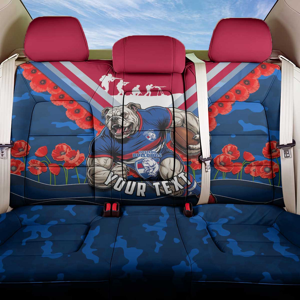 Personalised Western Bulldogs ANZAC Back Car Seat Cover Military Remembrance Australian Football Mascot Camouflage