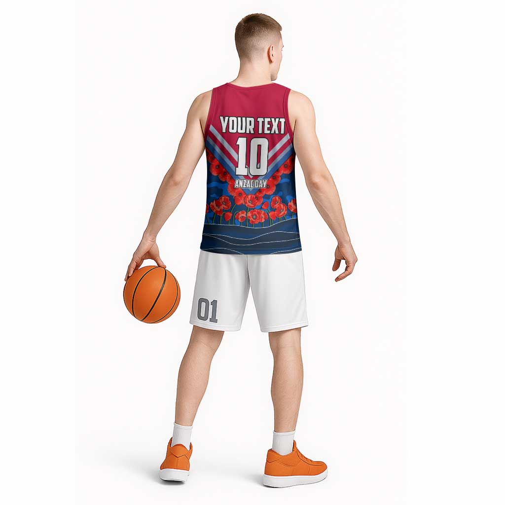 Personalised Western Bulldogs ANZAC Basketball Jersey Military Remembrance Australian Football Mascot Camouflage
