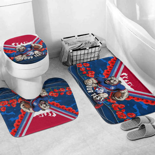 Personalised Western Bulldogs ANZAC Bathroom Set Military Remembrance Australian Football Mascot Camouflage