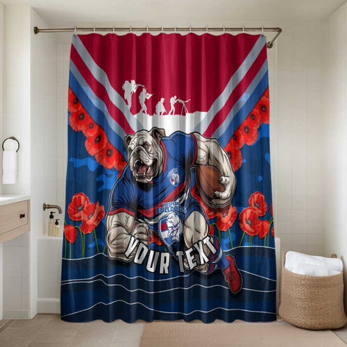 Personalised Western Bulldogs ANZAC Bathroom Set Military Remembrance Australian Football Mascot Camouflage