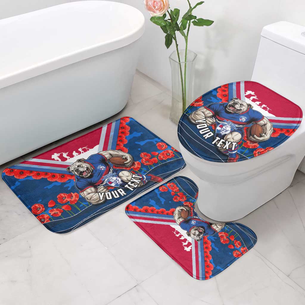 Personalised Western Bulldogs ANZAC Bathroom Set Military Remembrance Australian Football Mascot Camouflage