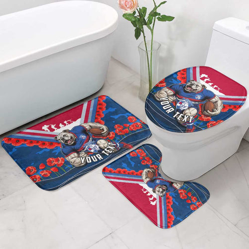 Personalised Western Bulldogs ANZAC Bathroom Set Military Remembrance Australian Football Mascot Camouflage