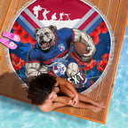 Personalised Western Bulldogs ANZAC Beach Blanket Military Remembrance Australian Football Mascot Camouflage