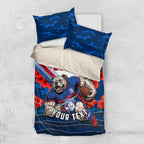 Personalised Western Bulldogs ANZAC Bedding Set Military Remembrance Australian Football Mascot Camouflage