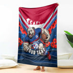 Personalised Western Bulldogs ANZAC Blanket Military Remembrance Australian Football Mascot Camouflage